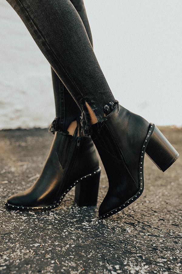 Impressions The Tori Faux Leather Bootie In Black