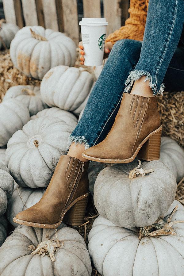 Impressions The Tori Faux Leather Bootie in Mocha
