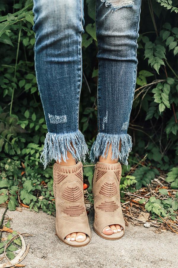 Impressions The Torrance Peep Toe Bootie In Taupe