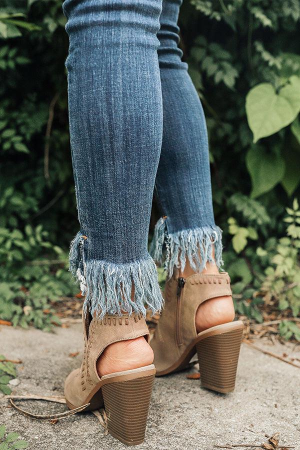 Impressions The Torrance Peep Toe Bootie In Taupe