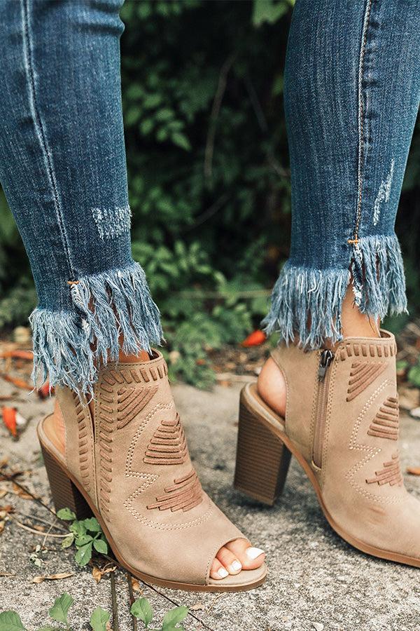 Impressions The Torrance Peep Toe Bootie in Taupe