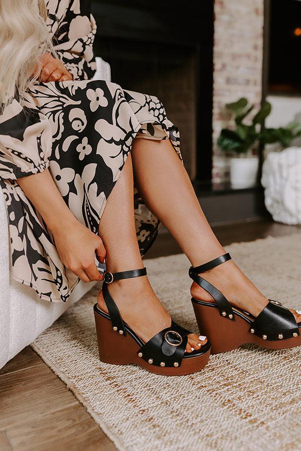 Impressions The Trisha Faux Leather Wedge In Black