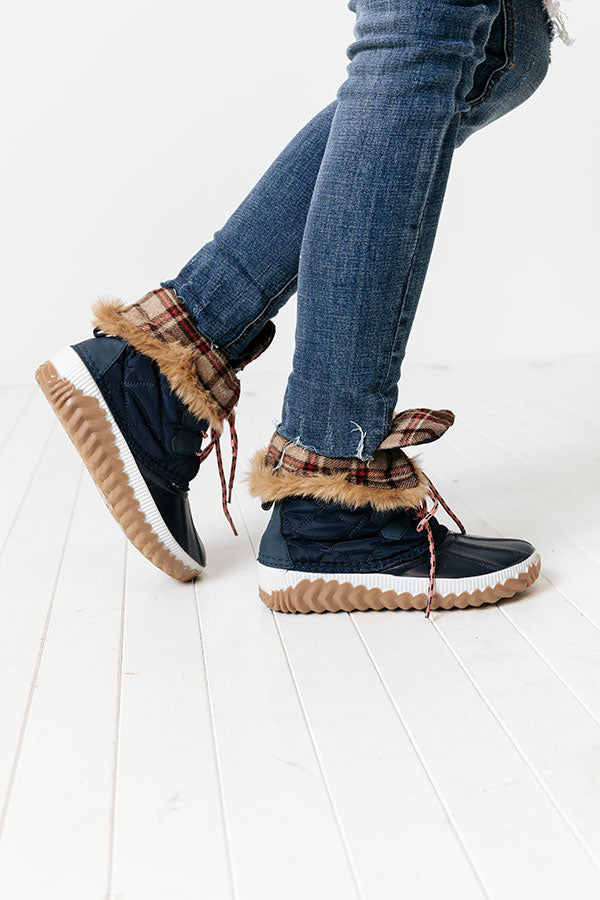 Impressions The Utah Flannel Lined Boot In Navy
