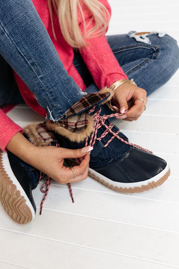 Impressions The Utah Flannel Lined Boot In Navy
