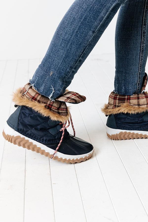 Impressions The Utah Flannel Lined Boot In Navy