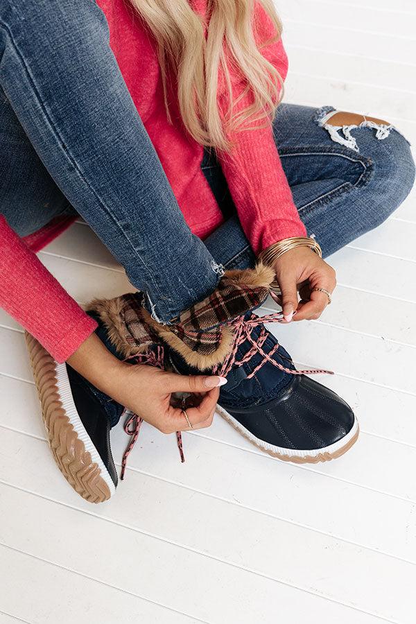 Impressions The Utah Flannel Lined Boot In Navy