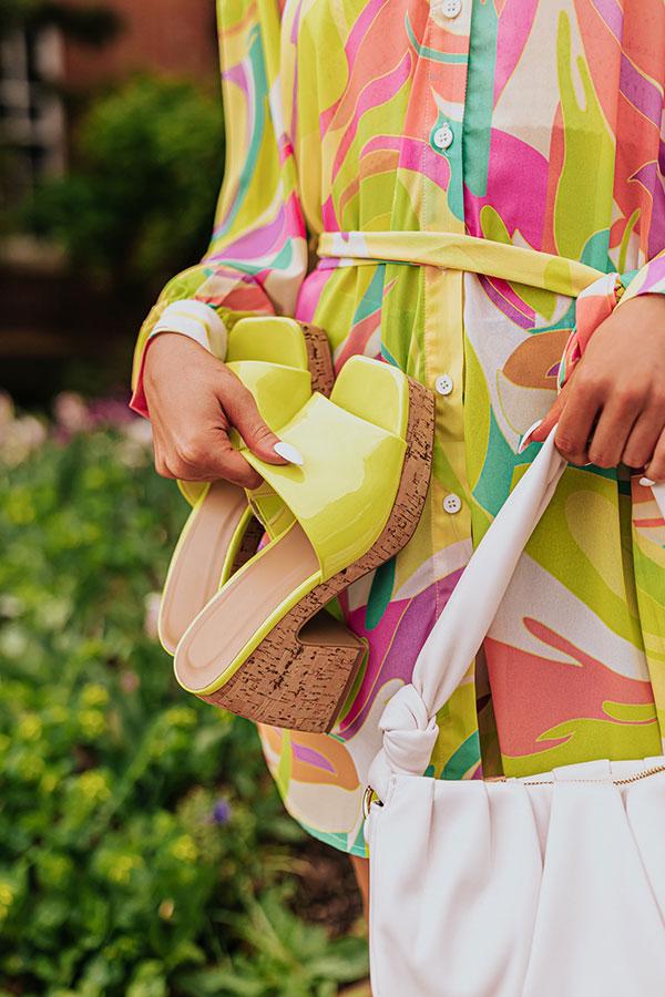 Impressions The Utopia Patent Heel In Lime Punch