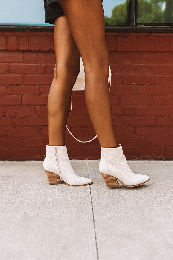 Impressions The Vinny Faux Leather Bootie In Stone