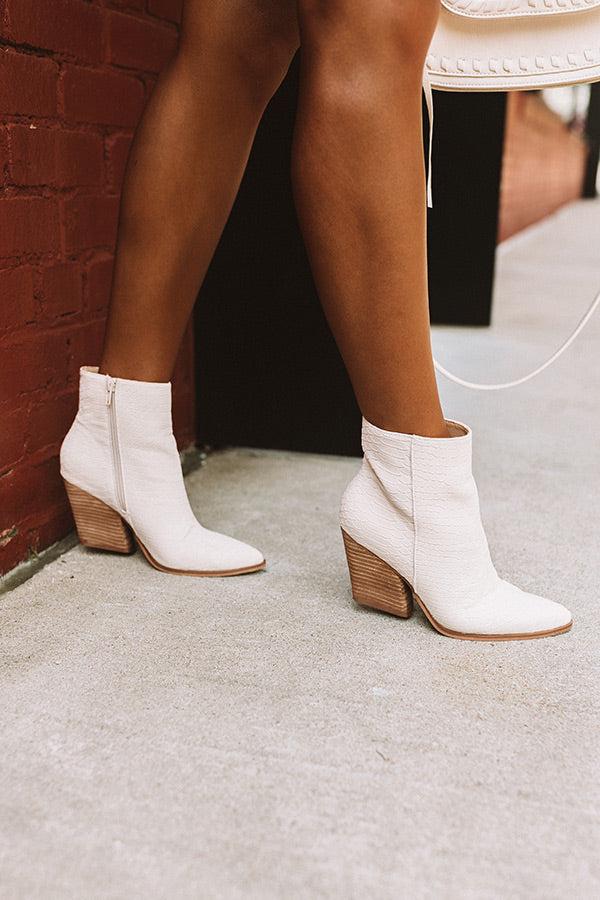 Impressions The Vinny Faux Leather Bootie In Stone