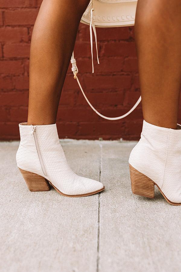 Impressions The Vinny Faux Leather Bootie In Stone