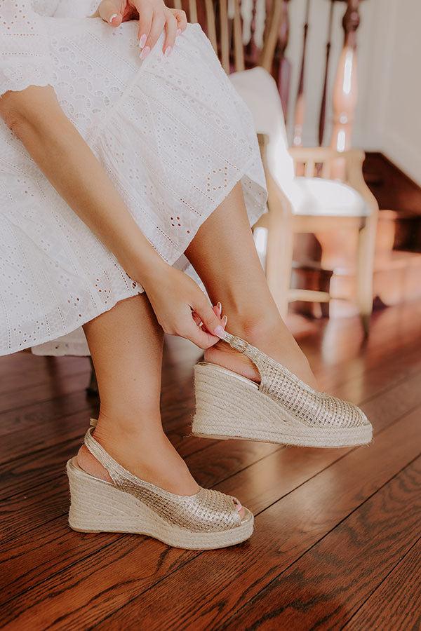 Impressions The Vivian Woven Wedge In Gold