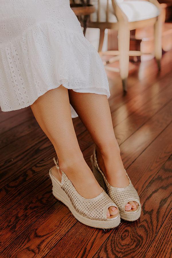Impressions The Vivian Woven Wedge In Gold