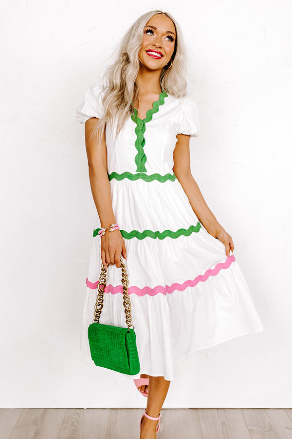 Impressions The Westerly Midi Dress In White