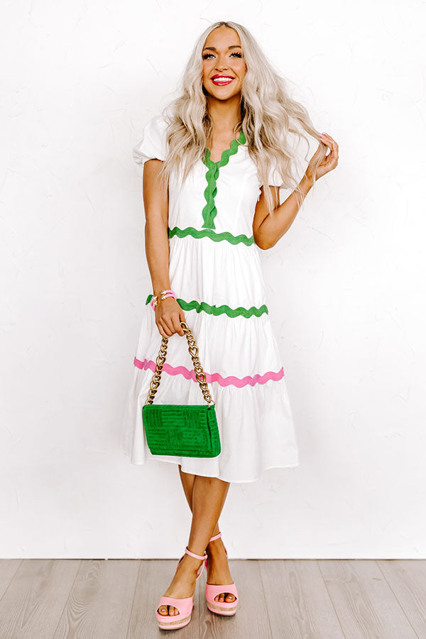 Impressions The Westerly Midi Dress In White