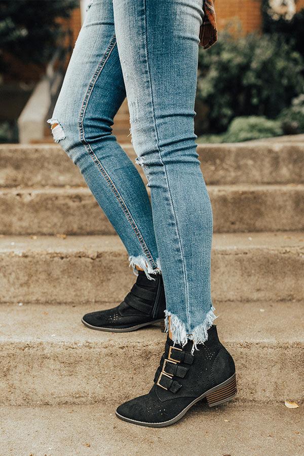 Impressions The Willa Faux Suede Bootie In Black