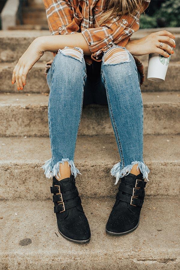 Impressions The Willa Faux Suede Bootie in Black