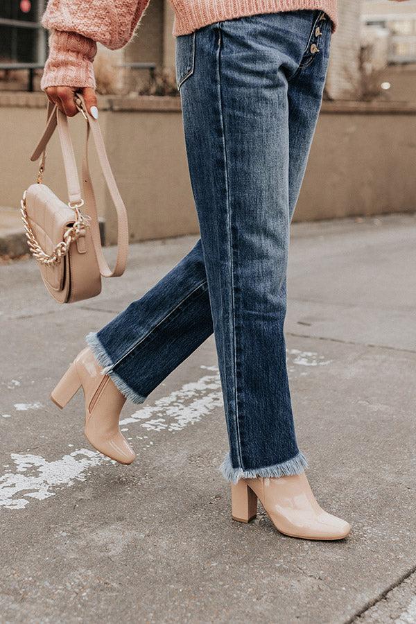 Impressions The Yasmine Patent Bootie In Natural