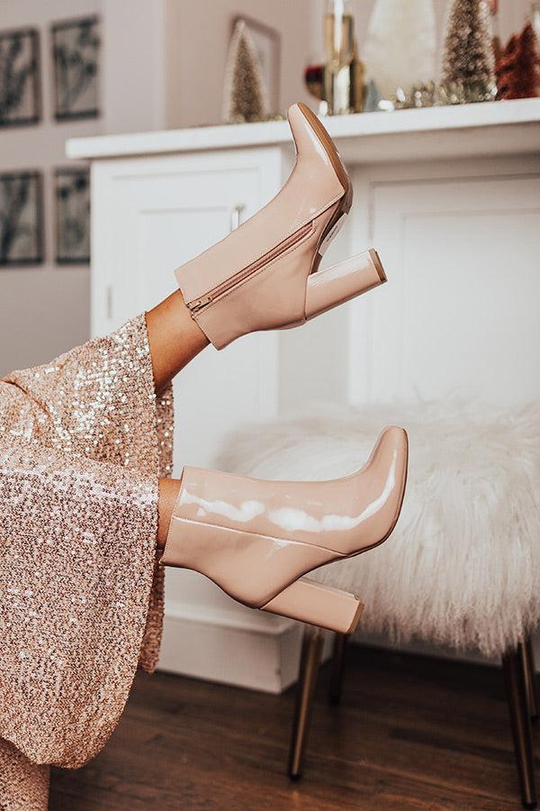 Impressions The Yasmine Patent Bootie In Natural