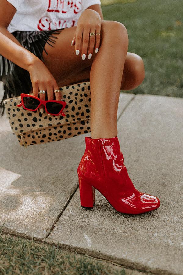 Impressions The Yasmine Patent Bootie In Red