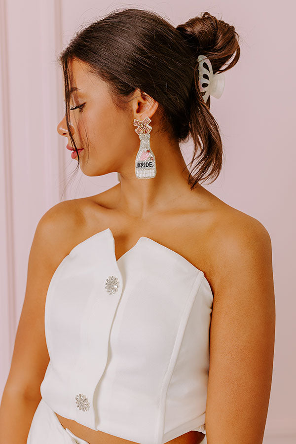 Impressions Toast To The Bride Earrings In Silver