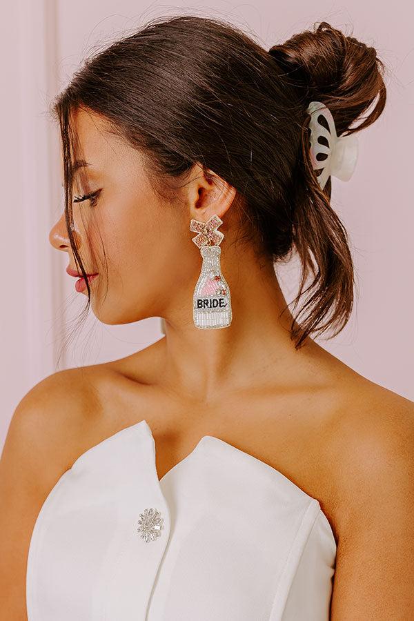 Impressions Toast To The Bride Earrings In Silver