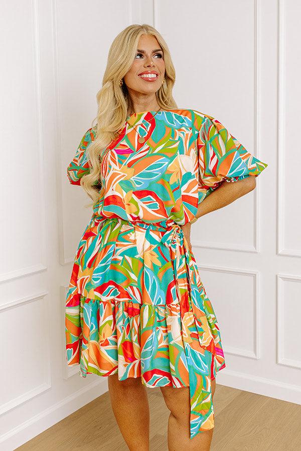 Impressions Tonic And Tropics Mini Dress Curves