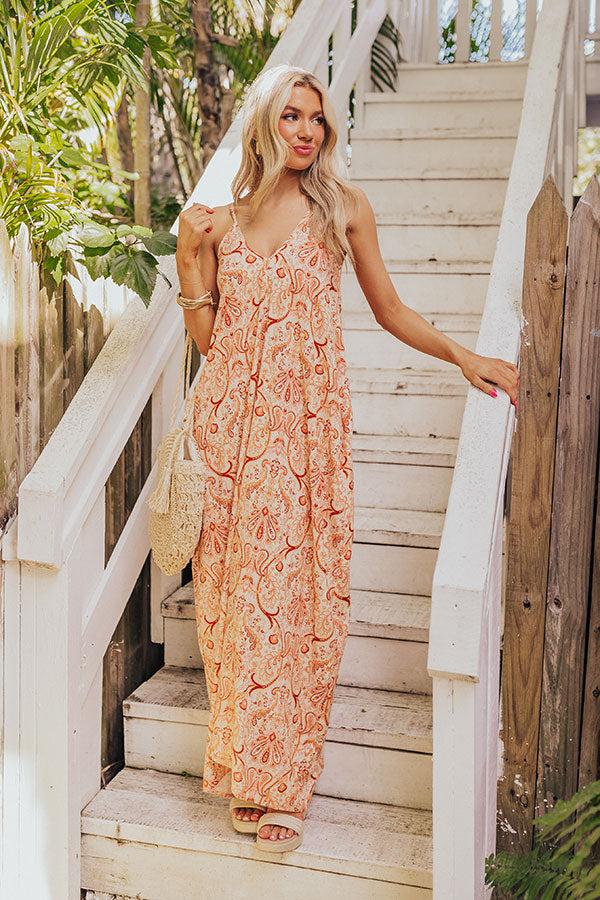 Impressions Tranquil Horizon Floral Maxi In Orange