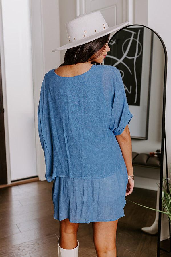 Impressions Tranquil Time Shift Top In Airy Blue