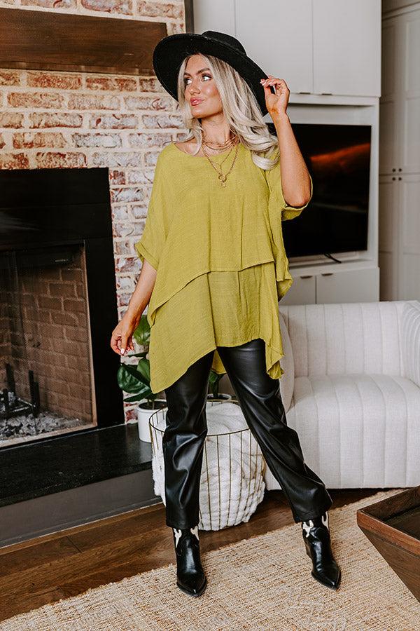 Impressions Tranquil Time Shift Top In Lime Punch