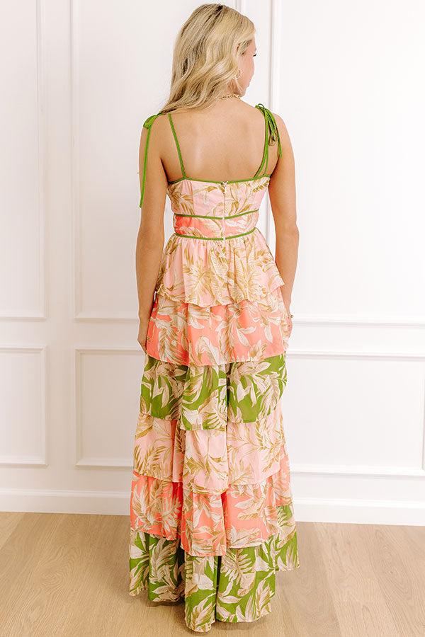Impressions Tropical Daydream Tiered Maxi Dress
