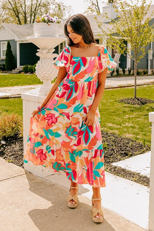 Impressions Tropical Getaway Floral Maxi Dress