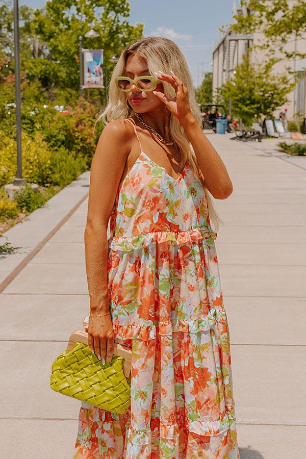 Impressions Tropical Shoreline Ruffle Maxi