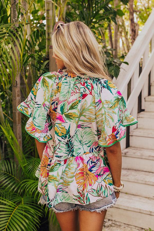 Impressions Tropical Treasures Shift Top In Ivory