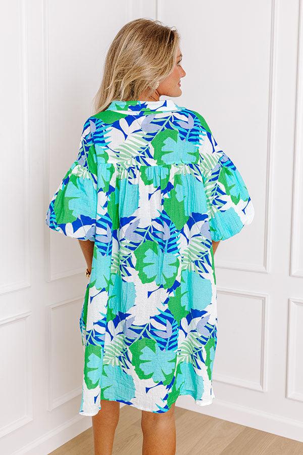 Impressions Tropical Vacay Button Down Mini Dress