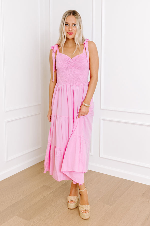 Impressions Tucson Stroll Smocked Midi In Pink