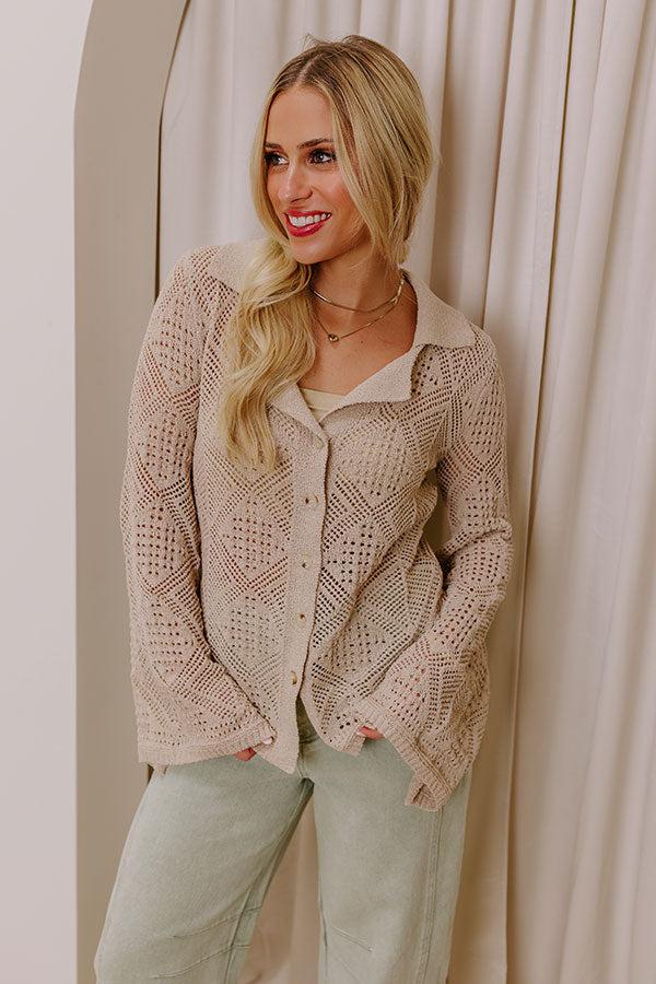 Impressions Tucson Sunsets Pointelle Knit Top