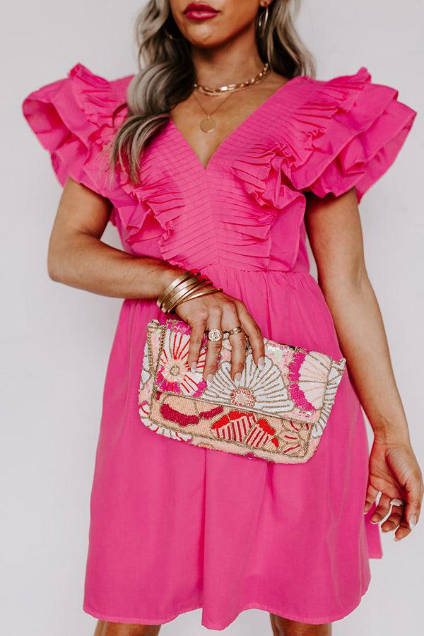 Impressions Tulum Toasts Dress In Pink