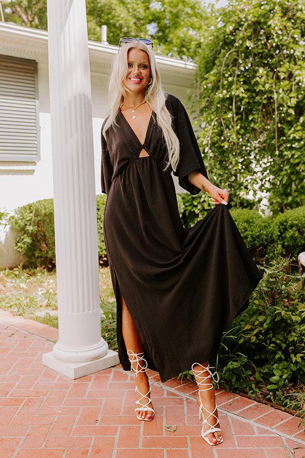 Impressions Tulum Vacay Maxi Dress In Black