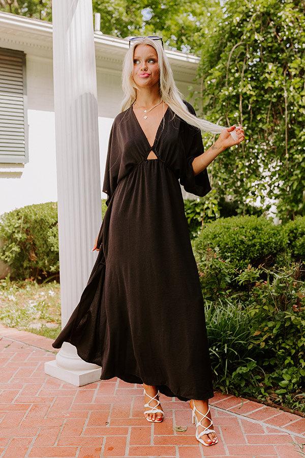 Impressions Tulum Vacay Maxi Dress in Black
