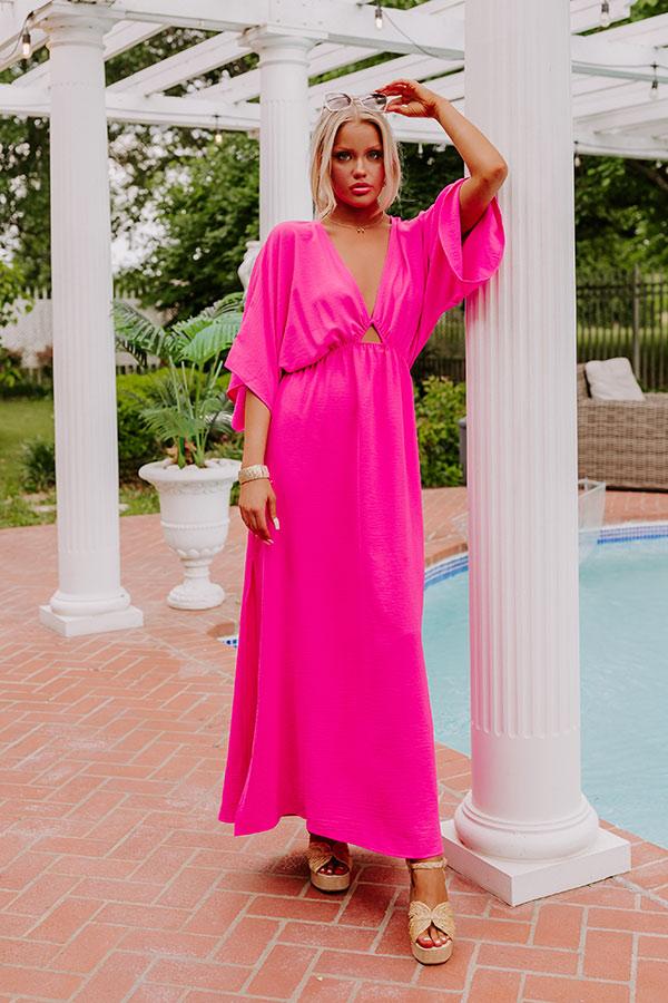 Impressions Tulum Vacay Maxi Dress In Fuchsia