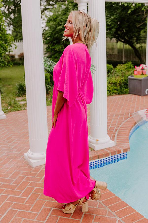 Impressions Tulum Vacay Maxi Dress In Fuchsia