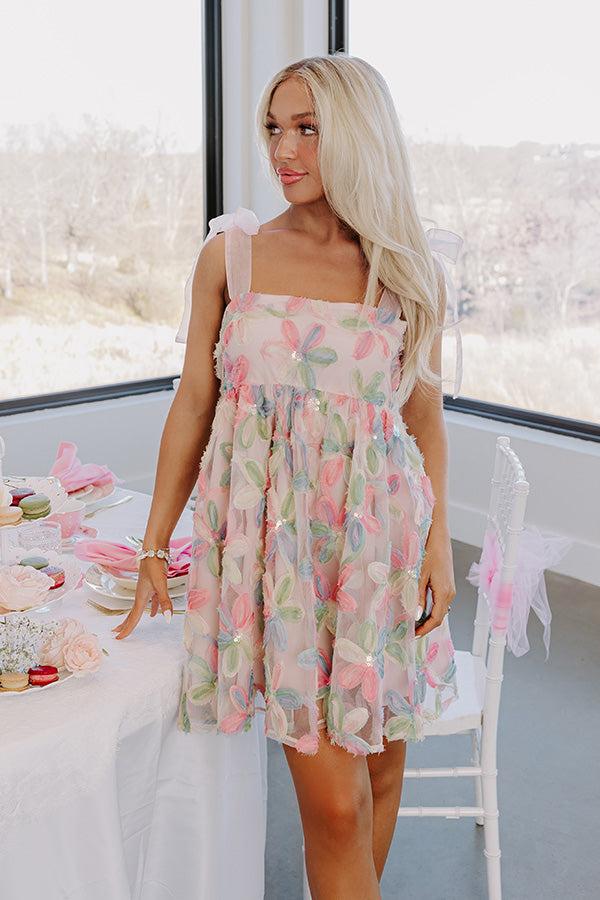 Impressions Twilight Blush Embroidered Mini Dress