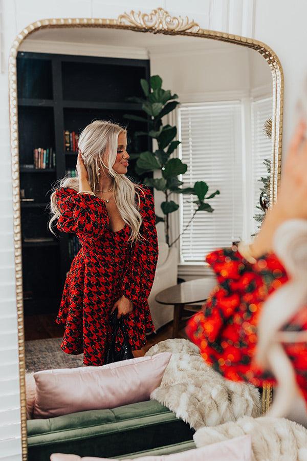 Impressions Twirl The Day Away Tweed Mini Dress