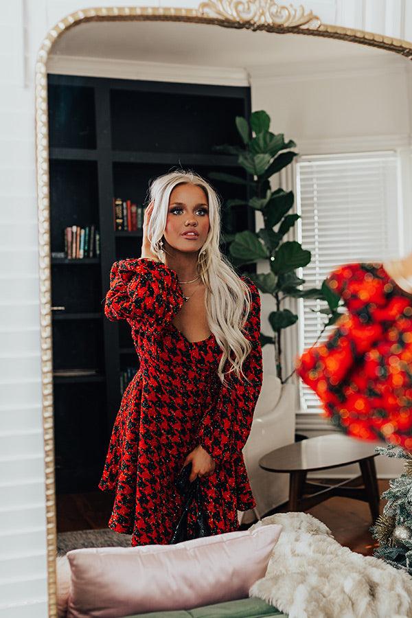 Impressions Twirl The Day Away Tweed Mini Dress