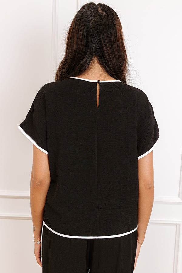 Impressions Upper East Ease Shift Top In Black
