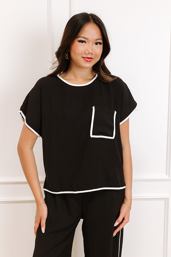 Impressions Upper East Ease Shift Top In Black