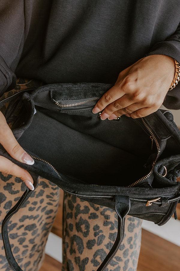 Impressions Uptown Charm Faux Suede Purse In Black