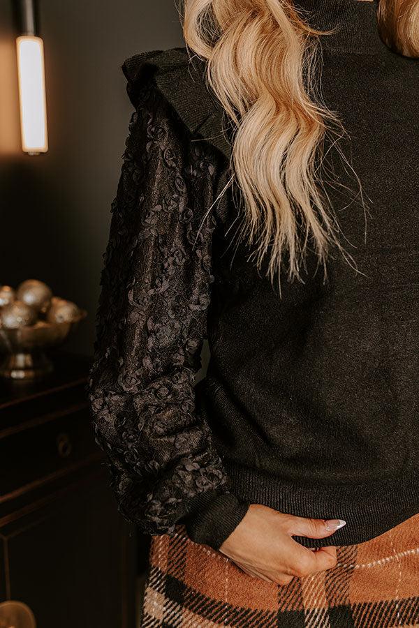 Impressions Uptown Girl Knit Top In Black