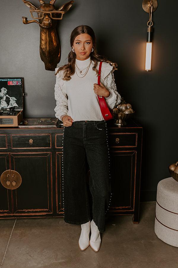 Impressions Uptown Girl Knit Top In Ivory