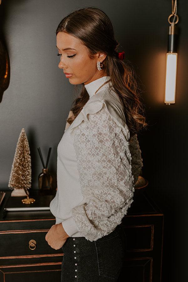 Impressions Uptown Girl Knit Top In Ivory